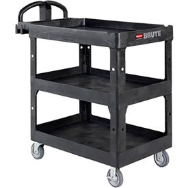 Brute® HD Medium Utility Cart 3 Lipped Shelves 600 lb. Cap. 44