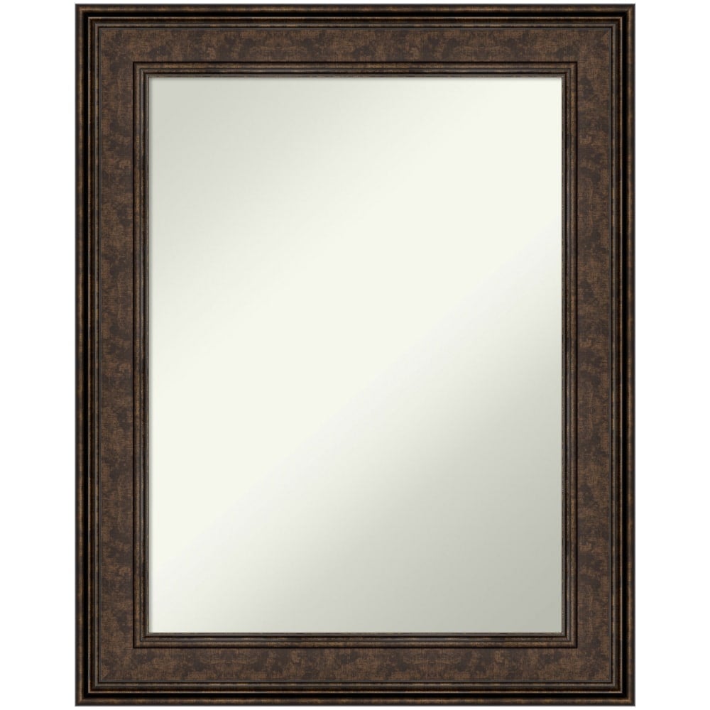 Amanti Art Non-Beveled Rectangle Framed Bathroom Wall Mirror, 29-1/2in x 23-1/2in, Ridge Bronze MPN:A42705545697