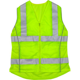 Pip® Contoured Vest w/ Adjustable Waist Mesh Back & Solid Front XL Hi-Vis Yellow 302-0312-LY/XL