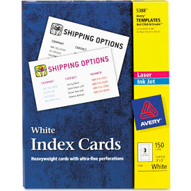 Avery® UnRule Index Cards for Laser and Inkjet Printers 5388 3