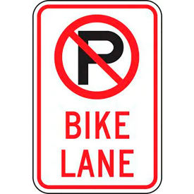 AccuformNMC™ Bike Lane w/ No Parking Safety Sign EGP Aluminum 18