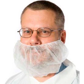 Beard Covers Polypropylene White 100/Bag 10 Bags/Case XL MBC-1000-21