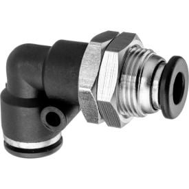 Push to Connect Tube Fitting - Nylon Plastic - Bulkhead Elbow Connector - 6mm Tube OD ZUSA-TF-PTC-1015