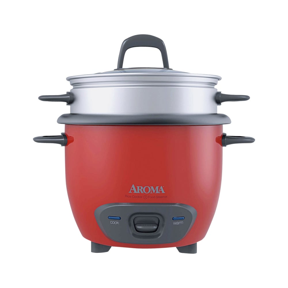 Aroma 6-Cup Pot-Style Rice Cooker, Red (Min Order Qty 3) MPN:ARC-743-1NGR