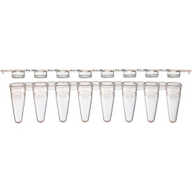 0.1mL 8-Strip Tubes Low Profile with Separate 8-Strip Clear Flat Caps White 125/Pack PCR-STR-01FW