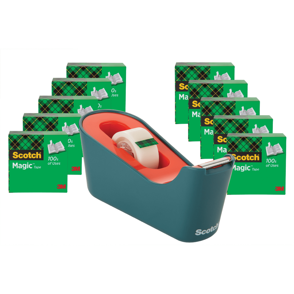 Scotch Magic Tape C18 Dispenser Value Pack - 333.33 yd Length x 0.75in Width - Dispenser Included - 10 - Seafoam Green (Min Order Qty 2) MPN:810K10C18SEA