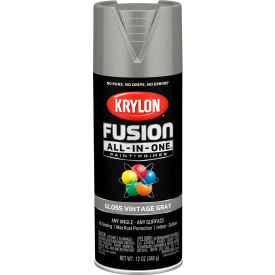 Krylon Fusion All-In -One Combination Aerosol Paint & Primer Gloss Vintage Gray 12 oz. - Pkg Qty 6 K02726007