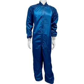 Transforming Technologies TX4000 ESD Cleanroom Apparel Coverall 2XL Navy Blue TX40CRNB06