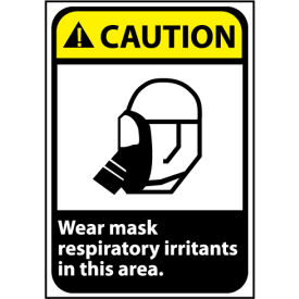 Caution Sign 14x10 Vinyl - Wear Mask In This Area CGA36PB