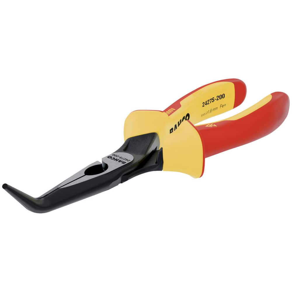 Bent Nose Pliers, Jaw Texture: Serrated , Jaw Length: 46mm , Jaw Width: 16.5mm , Jaw Bend: 45 , Handle Type: Ergonomic  MPN:2427S-160