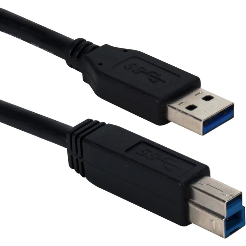 QVS 6ft USB 3.0/3.1 Compliant 5Gbps Type A Male To B Male Black Cable - First End: 1 x Type A Male USB - Second End: 1 x Type B Male USB - 5 Gbit/s - Shielding - Black (Min Order Qty 6) MPN:CC2219C-06BK