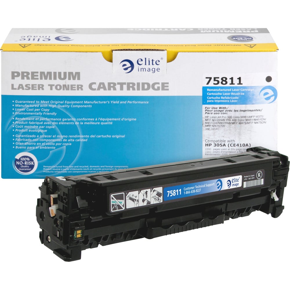 Elite Image Remanufactured Black Toner Cartridge Replacement For HP 305A, CE410A MPN:ELI75811