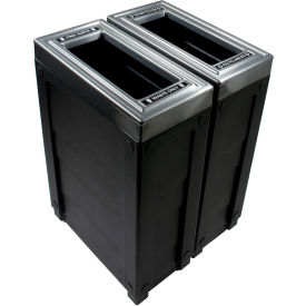 Busch Systems Evolve Double Recycling & Trash Can 46 Gallon Black 101263