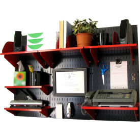 Wall Control Office Wall Mount Desk Storage and Organization Kit Black/Red 48