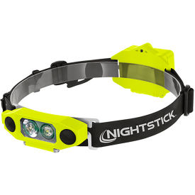 Nightstick DICATA Intrinsically Safe Low-Profile Dual-Light Headlamp - 3 AA - Green - UL913 / ATEX - Pkg Qty 2 XPP-5462GX