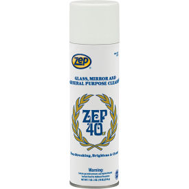 Zep 40 Glass Mirror & General Purpose Cleaner 20 oz. Aerosol Can 12 Cans/Case 322901