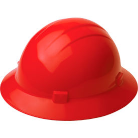 ERB® Americana® Full Brim Safety Helmet 4-Point Mega Ratchet® Suspension Red - Pkg Qty 12 WEL19224RE