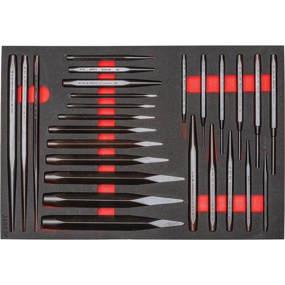 Chisel & Punch Sets, Set Type: Punch & Chisel Set , Material: Steel , Container Type: Foam Module , Chisel Size: 5/8