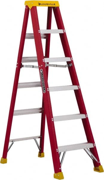 5-Step Fiberglass Step Ladder: Type IA, 6' High MPN:L-3016-06