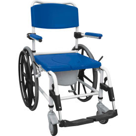 Drive Medical Shower Commode Wheelchair NRS185006 Aluminum Blue NRS185006