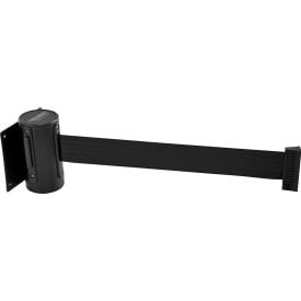 GoVets™ Wall Mount Retractable Belt Barrier Black Case W/7-1/2' Black Belt 410BK708