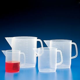 Beaker with Handle Polypropylene Molded Graduations 1000mL 48/Pack 601157