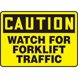 Accuform MVHR633VP Caution Sign Watch For Forklift Traffic 14