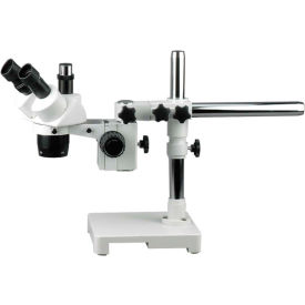 AmScope SW-3T13X 5X-10X-15X-30X Trinocular Stereo Microscope on Single-Arm Boom Stand SW-3T13x