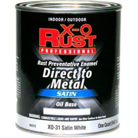 X-O Rust Oil Base DTM Enamel Satin Finish Satin White Quart - 642215 642215