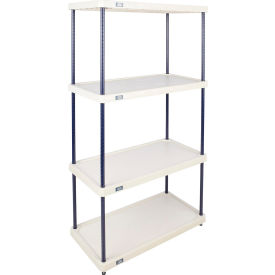 Nexel® 4 Shelf Solid Plastic Shelving Unit Nexelon® Posts 36