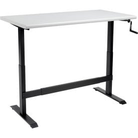 GoVets™ Hand-Crank Adjustable Height Workbench Laminate Safety Edge 60