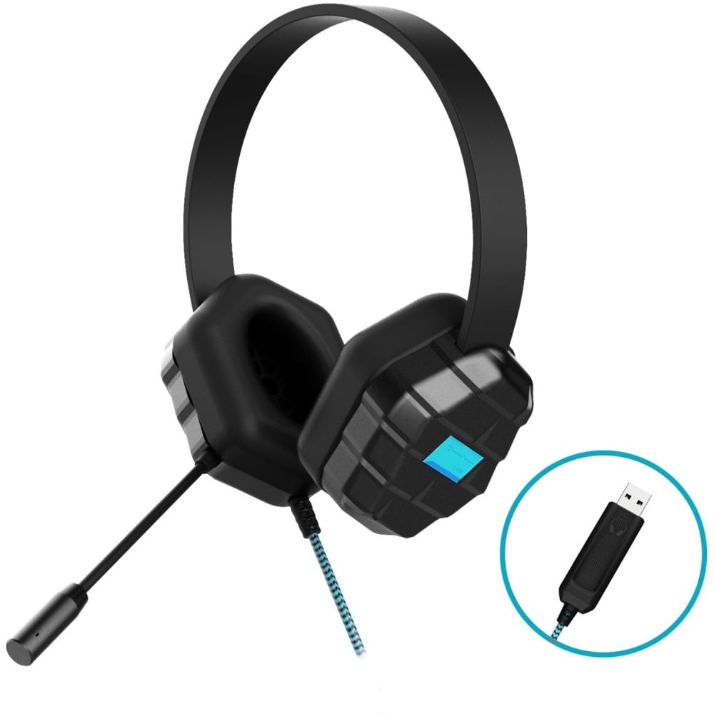 Gumdrop DropTech USB B2 Headset - Black - Stereo - USB - Wired - Over-the-head - Binaural - Circumaural - 6 ft Cable - Black (Min Order Qty 3) MPN:01H004