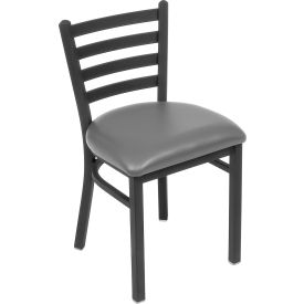 Vinyl Upholstered Restaurant Chair With Ladder Back - Gray - Pkg Qty 2 139BK-10711