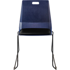 NPS® LuvraFlex Chair Poly Back/Padded Black Frame Blue/Black Seat LVC04-10-10