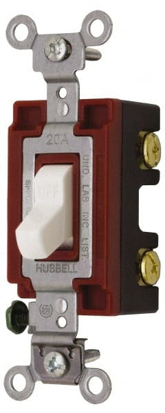 2 Pole, 120 to 277 VAC, 20 Amp, Industrial Grade Toggle Wall Switch MPN:1222W