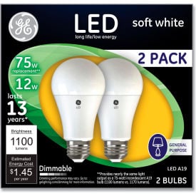 75W Led Bulbs 12 W A19 Bulb Soft White 2/Pack 93127324