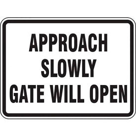 AccuformNMC™ Approach Slowly Gate Will Open Traffic Sign Refl Aluminum 18