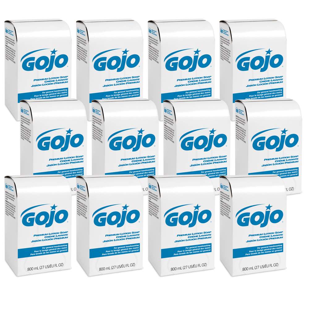 GOJO Premium Lotion Hand Soap Refills, Waterfall Fragrance, 800 mL, Case Of 12 Refills MPN:9106-12