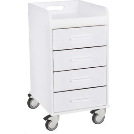 TrippNT™ Compact 4 Drawer Locking Medical Cart White 14