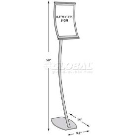 Approved 300887 Curved Floor Sign Holder 8.5