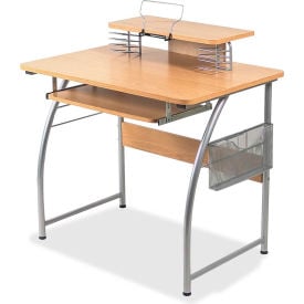 Lorell® Upper Shelf Laminate Computer Desk - Maple 14337