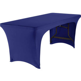 Iceberg Open-Sided Stretch Fabric Table Cover 6' Blue 16546