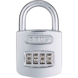 ABUS Steel Resettable 4-Dial Combination Padlock Chrome 160/50 C 2