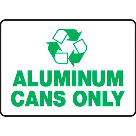 AccuformNMC™ Aluminum Cans Only Label w/ Recycle Sign Plastic 10