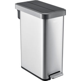 GoVets™ Stainless Steel Slim Butterfly Step Trash Can - 12 Gallon 445SS641