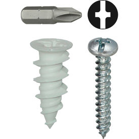 L.H.Dottie® Nylon Walldriller Anchor Kit w/ Combo Pan Head Screw #6 50 Pieces WDK6N