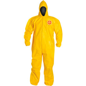 DuPont™ Tychem 2000 CoverallHoodElastic Wrist/AnkleStormflapBound SeamYellow5X 12/Qty QC127BYL5X001200