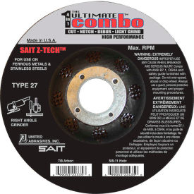 United Abrasives - Sait 22330 Depressed Center Wheel T27 Z-TECH 4-1/2