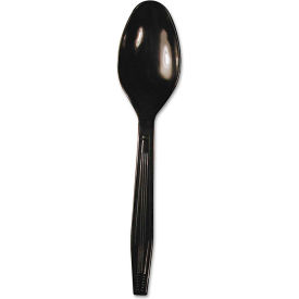 Boardwalk® FLPSTSB Full Length Teaspoons Polystyrene Black 1000/Carton FLPSTSB