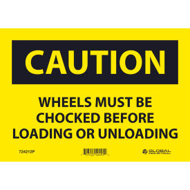 GoVets™ Caution Wheels Must Be Chocked Before 7x10 Pressure Sensitive Vinyl 212P724